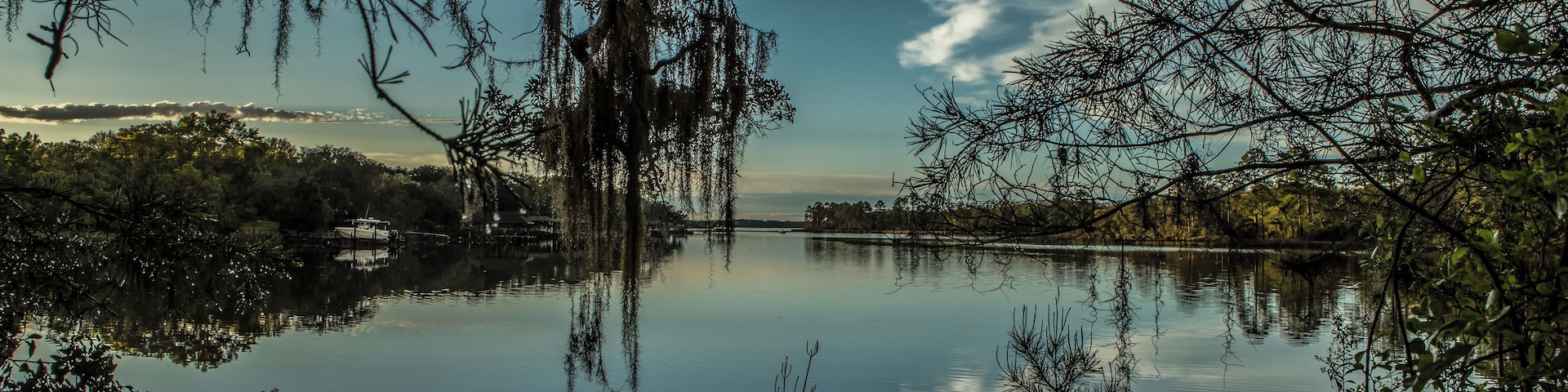 The bayou in Lynn Haven Florida at sunset