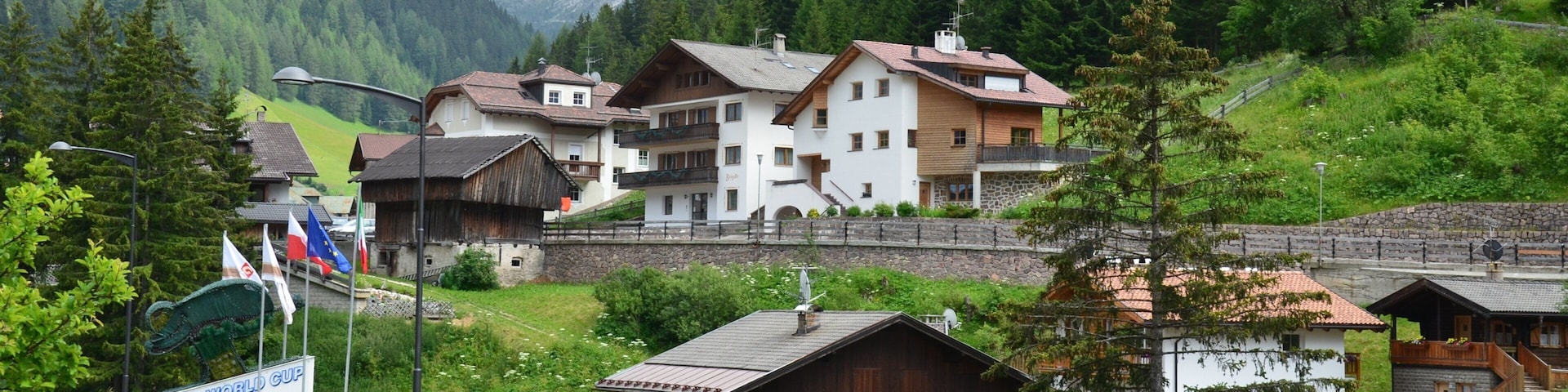 Selva di Val Gardena que inclui uma cidade pequena ou vila