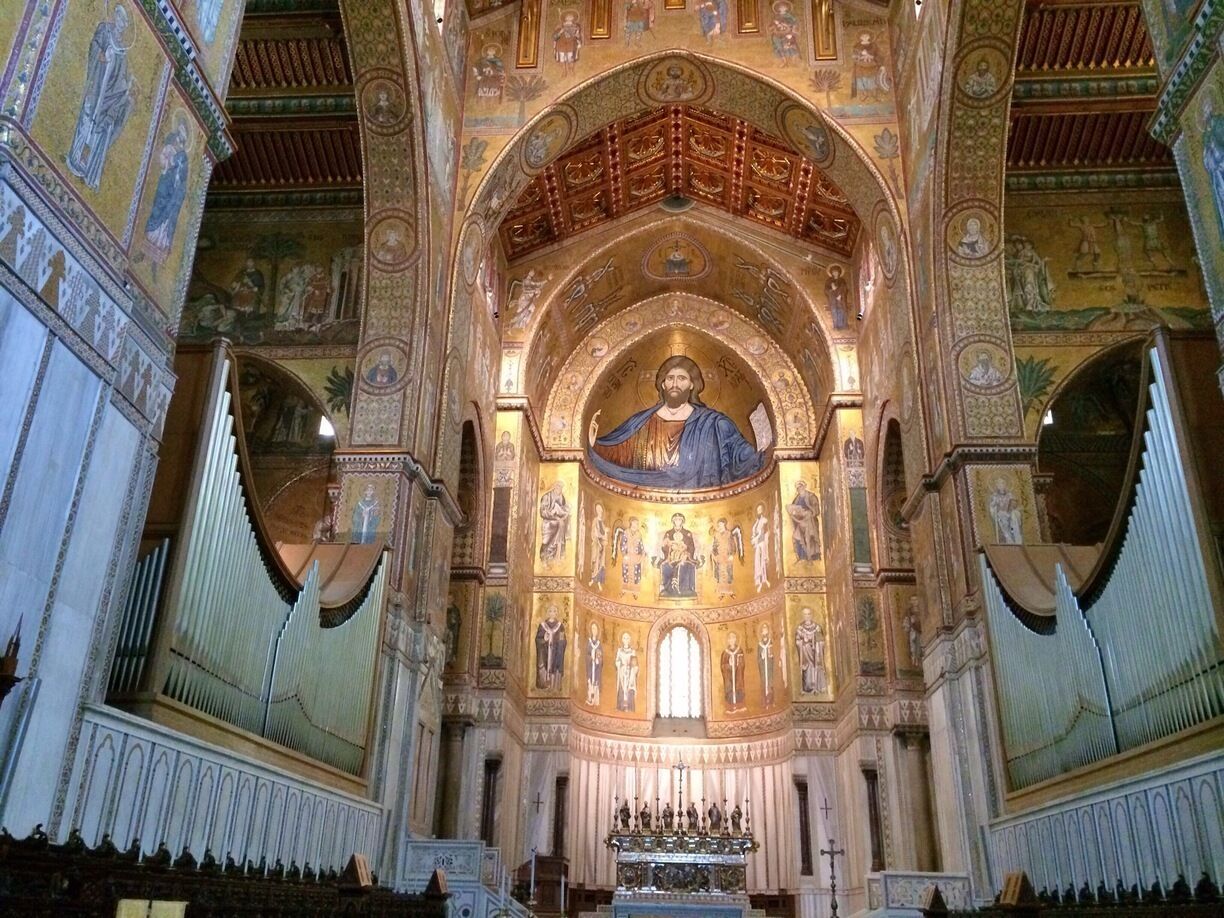 Awesome interior inside Cathedral of Monreale