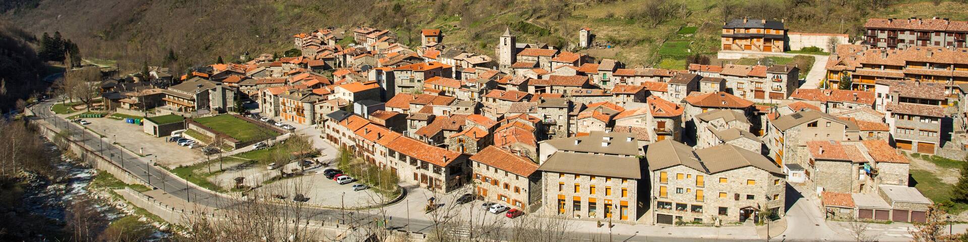 Mountain village of Setcases in Ripolles. Spain.