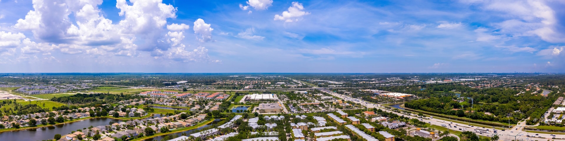 Beautiful aerial panorama Wellington Florida USA 2025