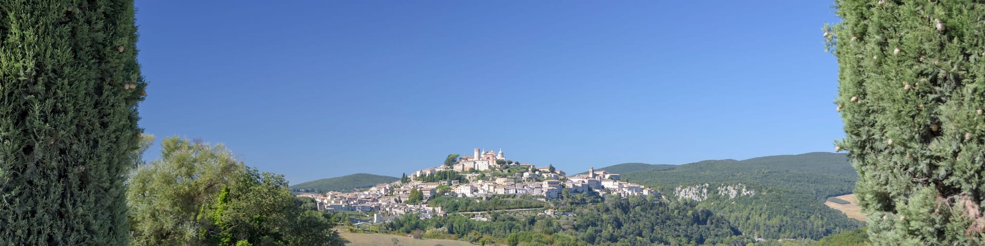 View from the characteristic Italian medieval village on the hill.Umbria, Amelia panorama