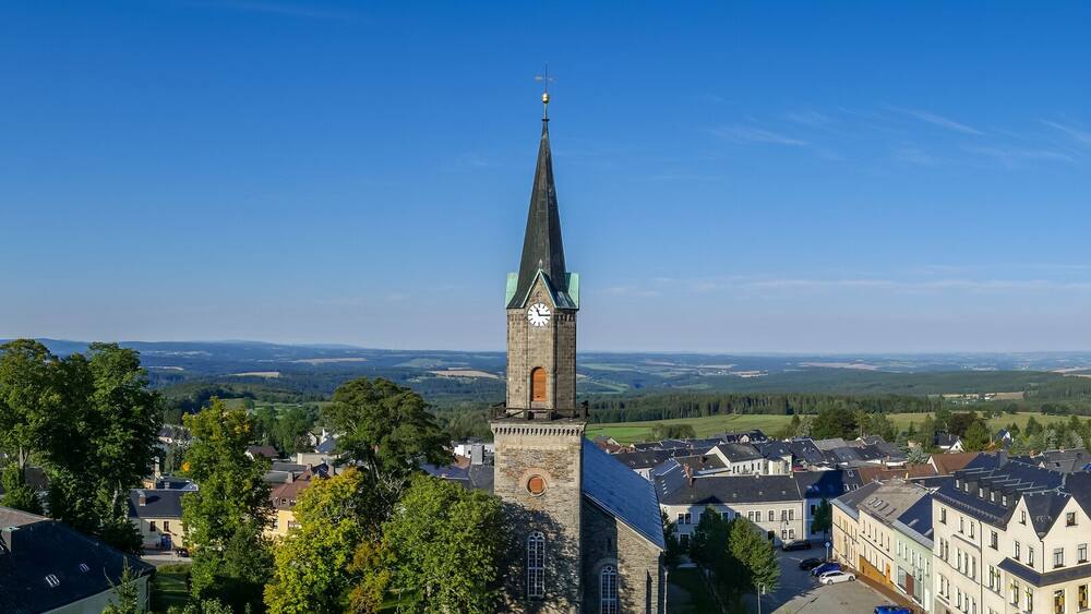 Blick über das Vogtland von Schöneck aus