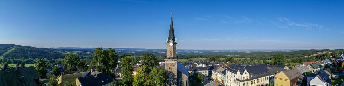 Blick über das Vogtland von Schöneck aus