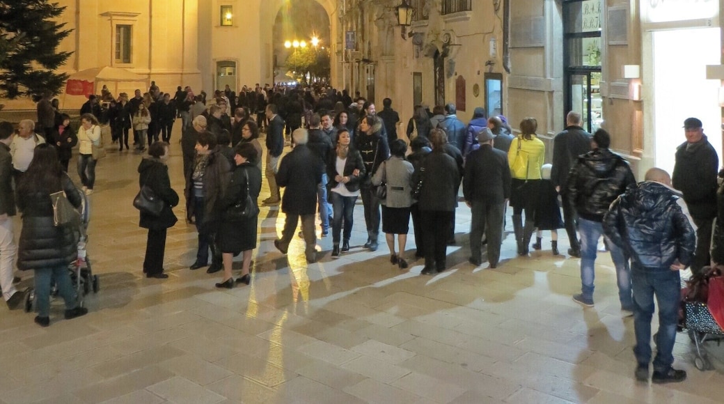 Sunday evening the townfolk come out walk about the main street, visit with neighbors and friends and enjoy their village.