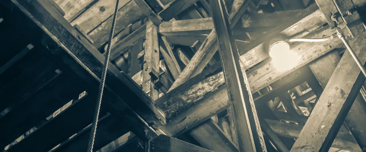 Inside the Rik House ion black and white