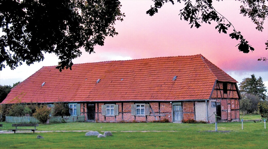 Zingst which includes farmland, a house and heritage architecture