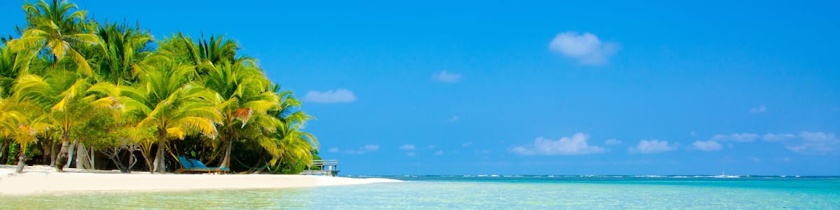 Paradise Beach on beautiful island South Water Caye - Belize