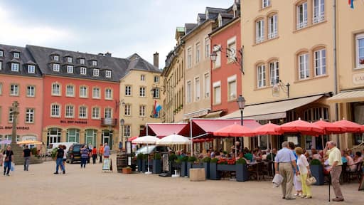 Echternach featuring café lifestyle, a square or plaza and heritage architecture