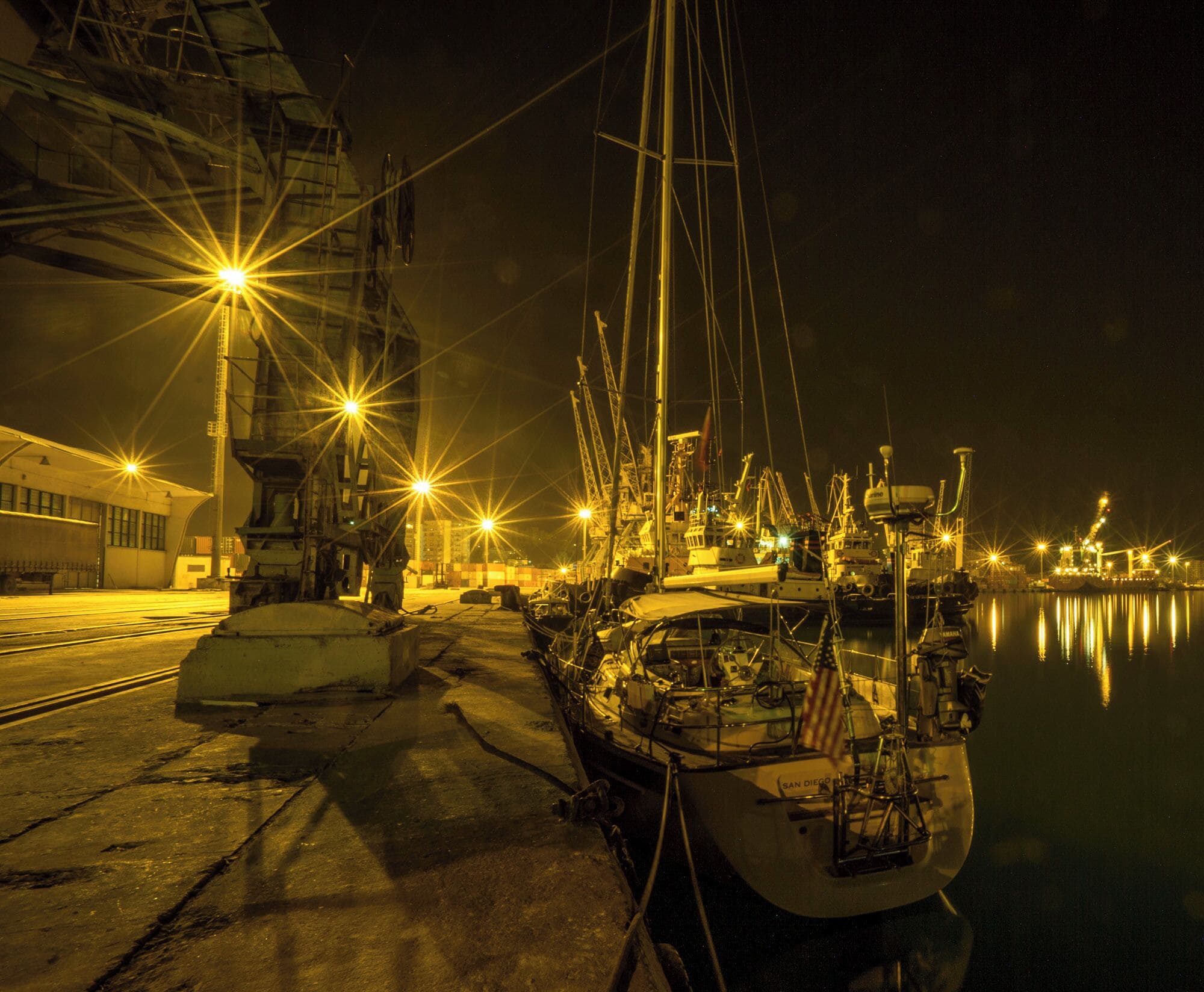 We are sailing along the coast of Albania and stopped in the major shipping port of Durres.

The only space was next to the tugs and along the wall the container ships come to.  If a ship arrives we will have to move....but until then this is pretty cool!