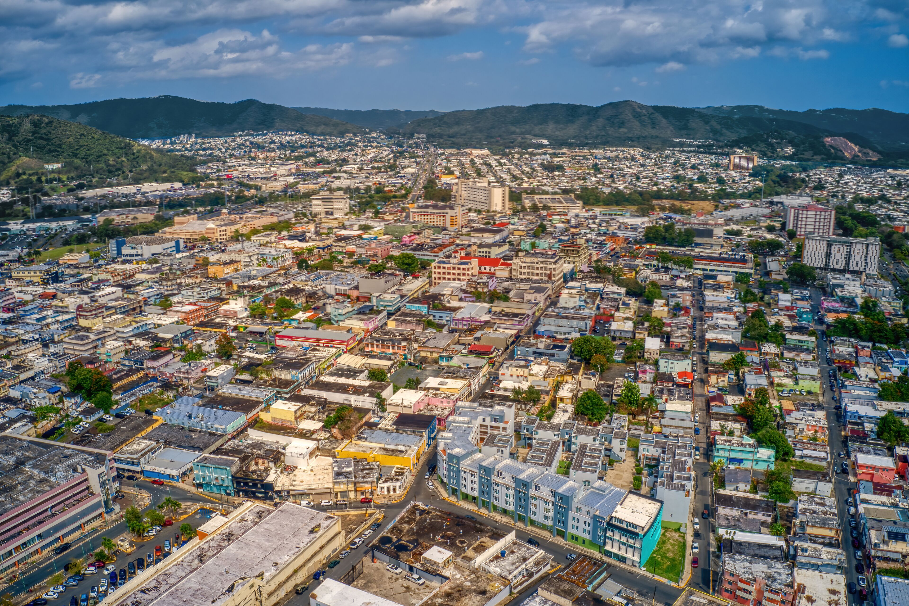 Aerial View of the Downtown Centro Caguas, Puerto Rico