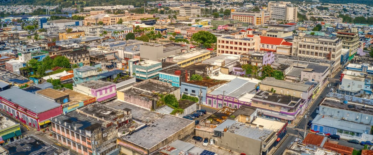 Aerial View of the Downtown Centro Caguas, Puerto Rico