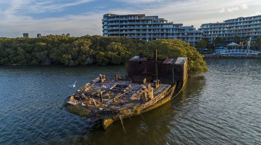 Rust old abandoned ship wreck in Sydney, Homebush