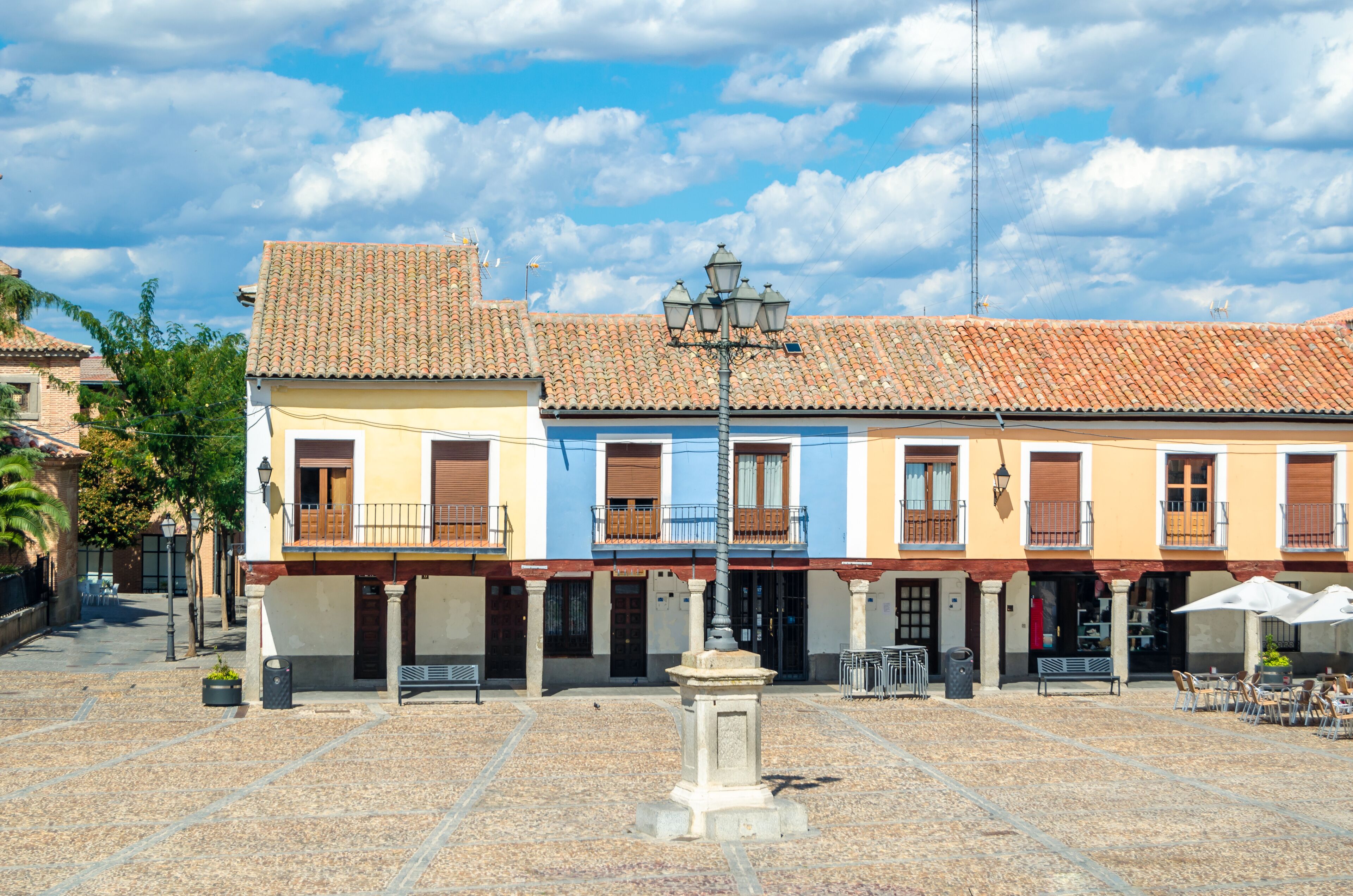 Main square in the town of Navalcarnero, Community of Madrid, Spain