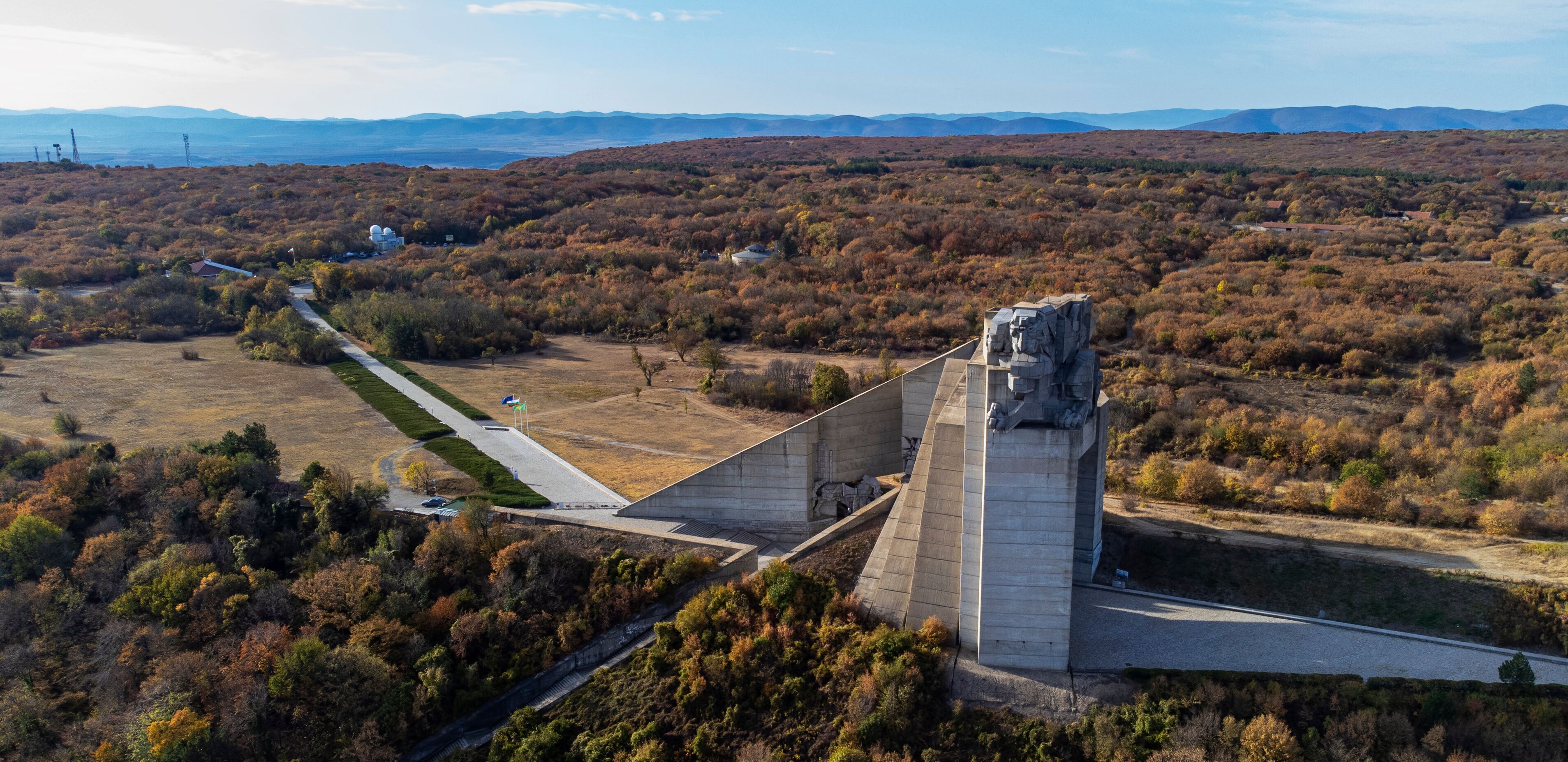 Monument to 1300 Years of Bulgaria, also known as the Founders of the Bulgarian State designed by Bulgarian sculptors Krum Damyanov and Ivan Slavov - Shumen