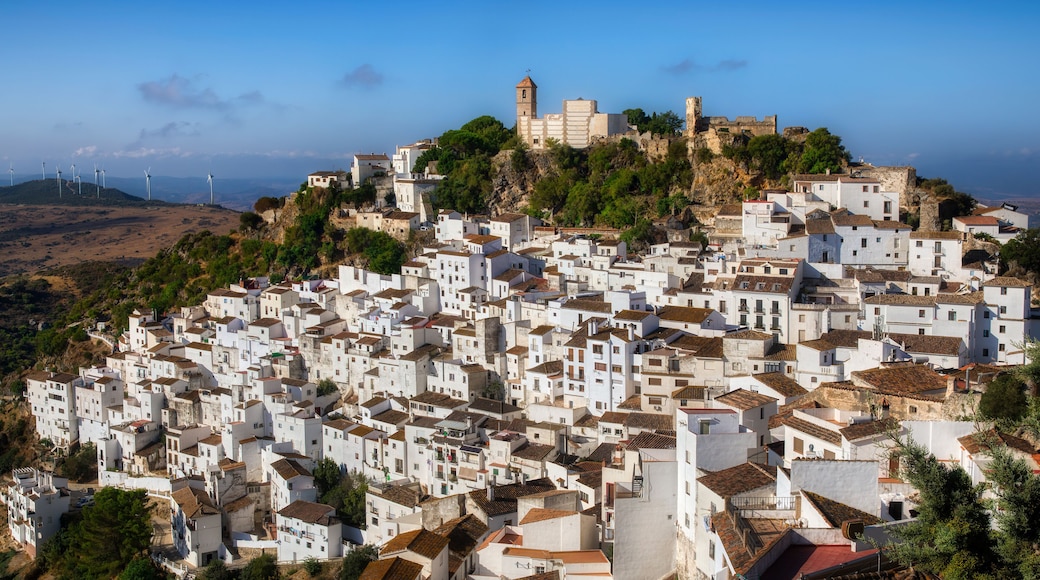 From the Beautiful and Dramatically Situated White Village of Casares in the Malaga Province, Andalusia, Spain, with Iglesia de la Encarnacion (Church of the Incarnation)