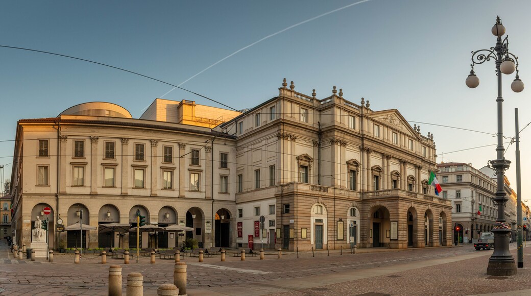 Exterior of the Teatro alla Scala in Milan famous all over the world for its representations