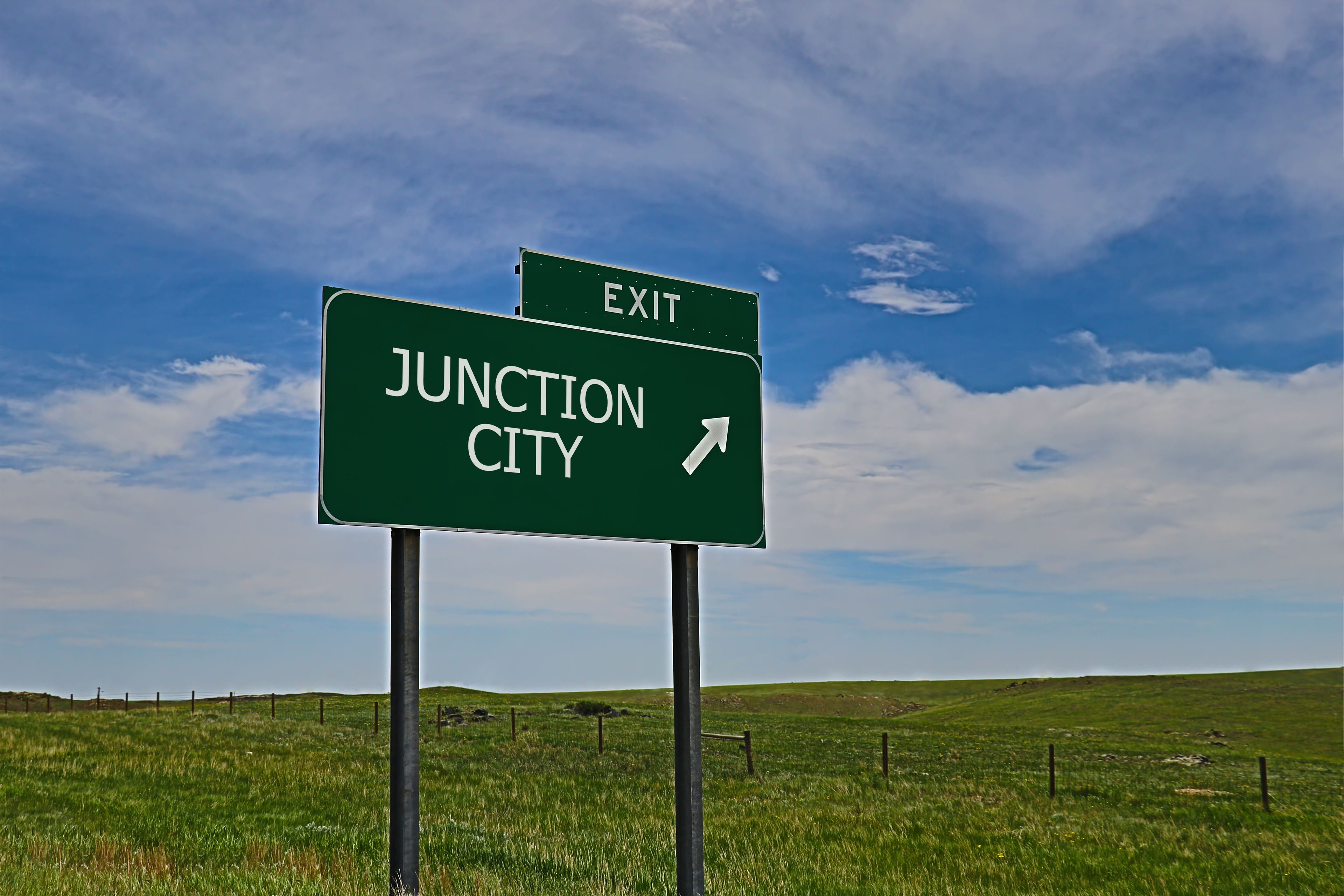 US Highway Exit Sign for Junction City