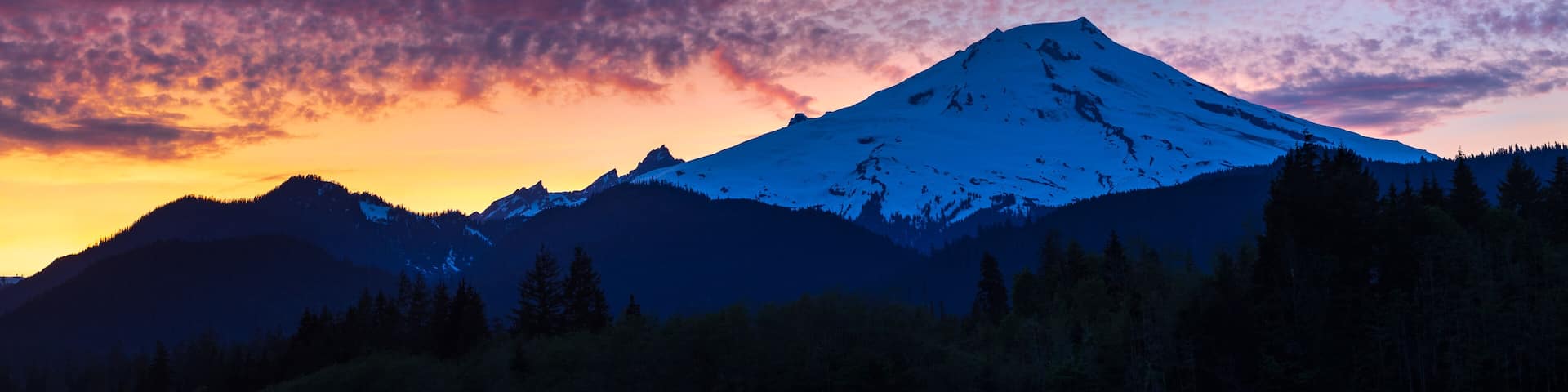 Vivid sunset over Mt Baker