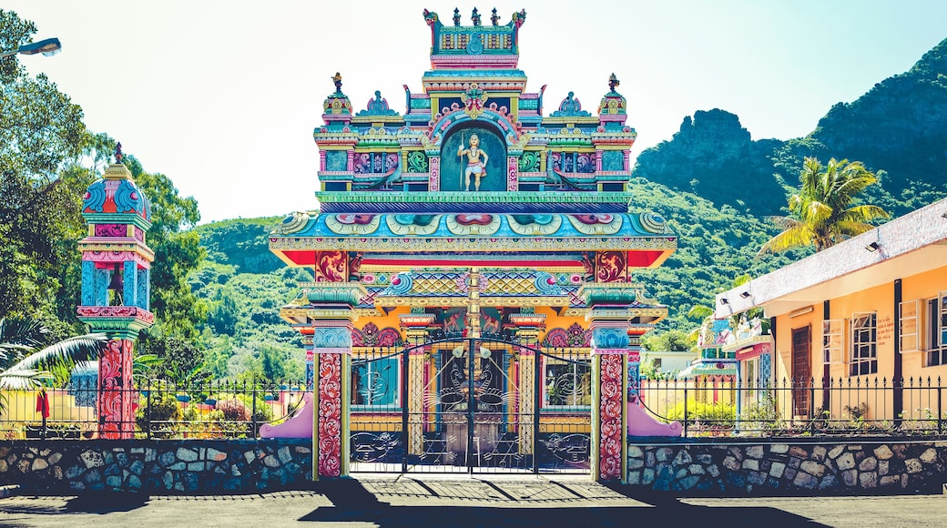 kovil hindu temple in mahebourg on mauritius island, indian ocean, africa.