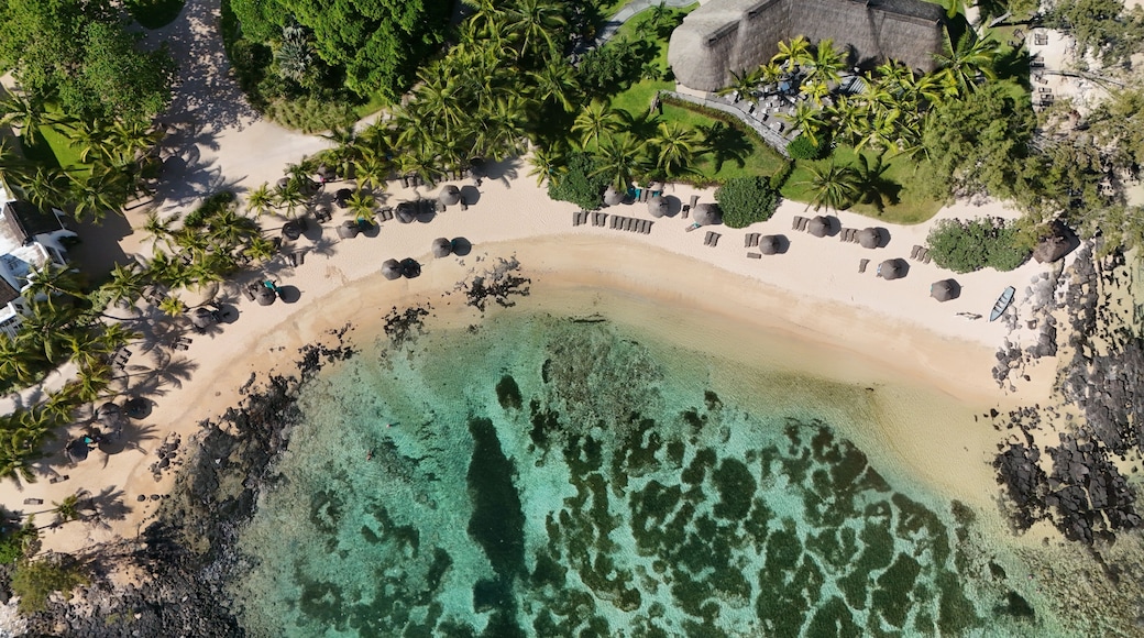 Aerial view of Mont Choisy Beach, Mauritius Island, Africa, Indian Ocean
