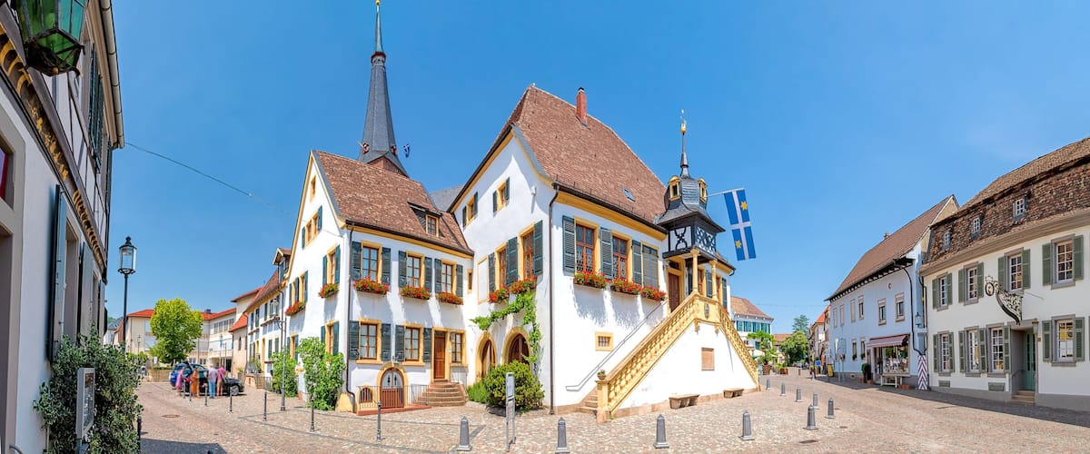 Altes Rathaus von Deidesheim an der Weinstraße, Rheinland-Pfalz, Deutschland