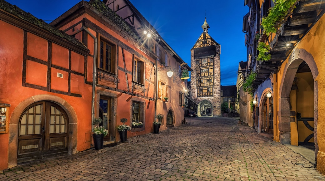 Dolder Tower and traditional houses in Riquewihr, France