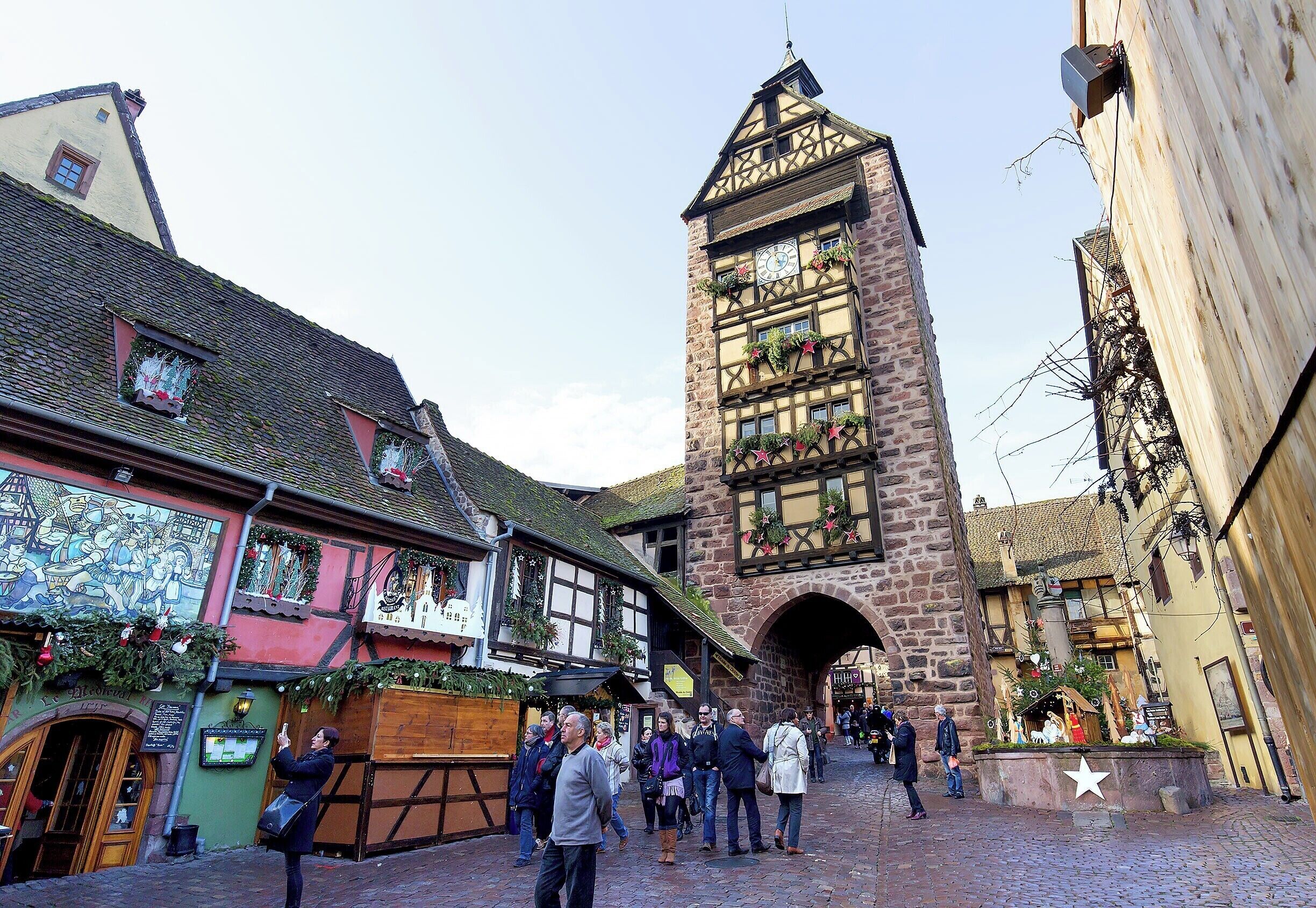 The Dolder Tower has protected Riquewihr for over 700 years.  This adorable little town is a fun holiday season visit, and I imagine it's just as charming the rest of the year too.  It is officially listed as one of the most beautiful villages in France, and has changed little since the 16th century.