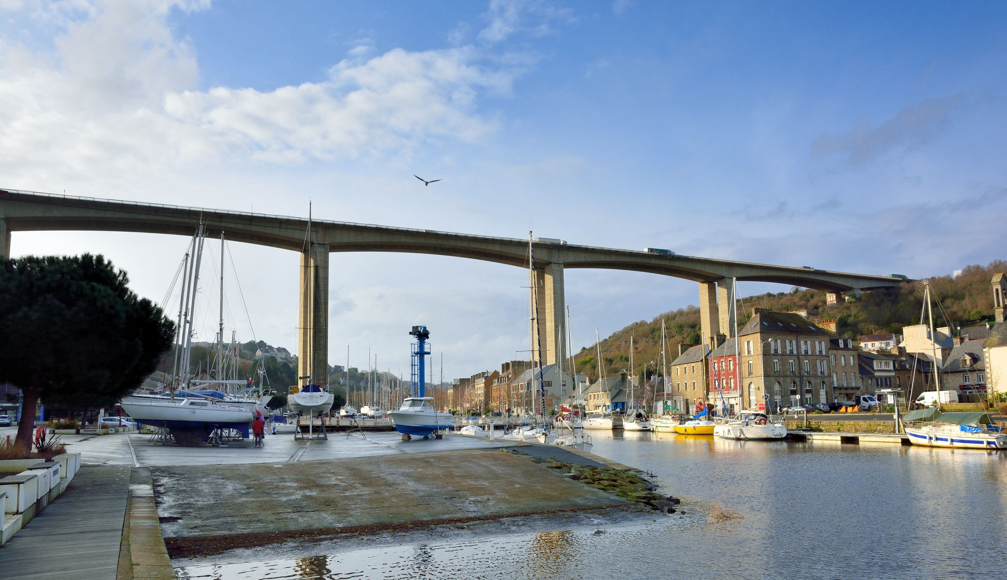 The beautiful harbor of "Le Légué" at Saint-Brieuc in Brittany. France
