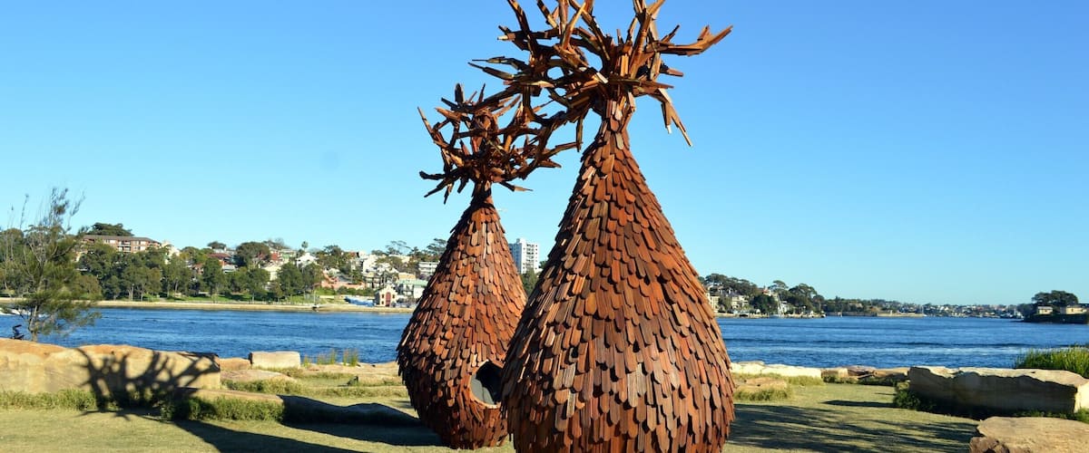 ‘Sculpture at Barangaroo’ an outdoor exhibition and this year marks its first birthday. The event runs for 2 weeks from 6 August 2016 and has 14 fascinating creations. 
15 minute walk from Wynyard Station around the Barangaroo’s construction site to Barangaroo Reserve. Even in all the construction, there is beauty to discover.