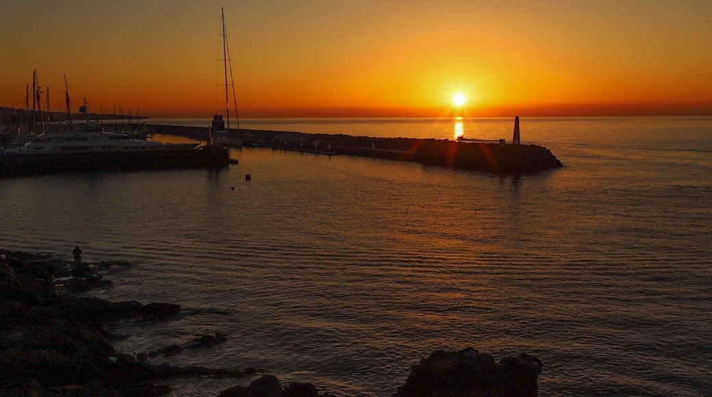 Sunrise over the harbour at Puerto Calero, Lanzarote