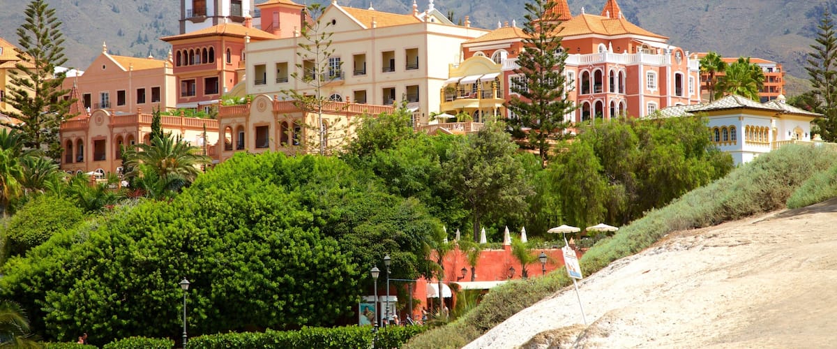 Del Duque Beach featuring a beach and a city