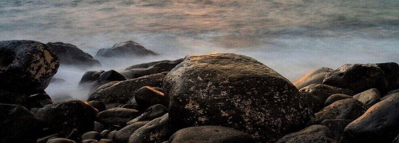 Quiet rocky beach situated next to the Bahia Principe Costa Adeje Hotel in Playa Paraiso. 
Taken in late November, sunset is around 6.10pm and can vary from a fairly muted display to a sky that is a wash with reds & oranges.
Quite a steep climb down via stone steps from the road or a steep path from the Hotel side and very rocky towards the shore line so not recommended for flip flops!!
#BVStrove