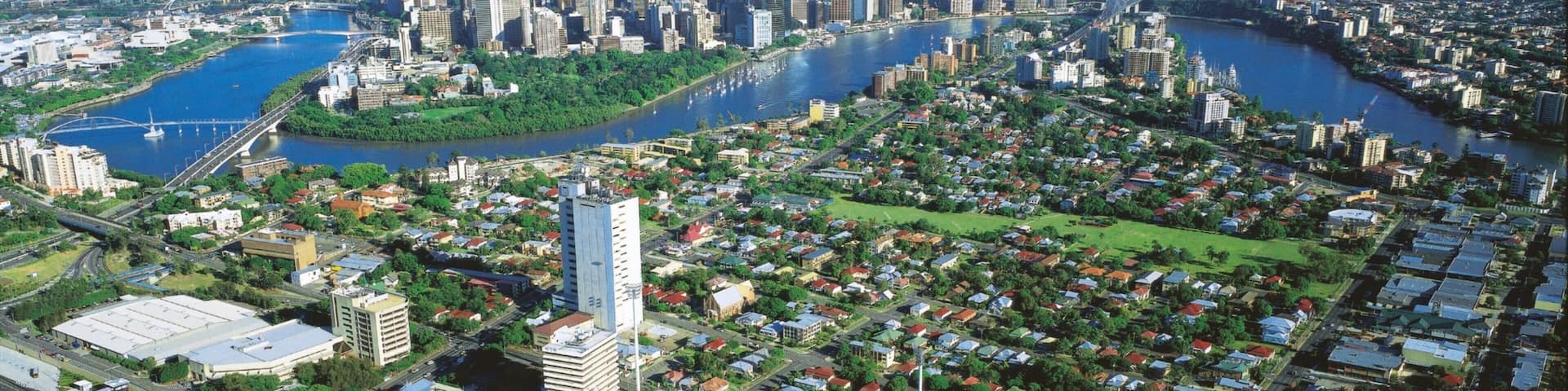 Woolloongabba montrant silhouettes urbaines et ville