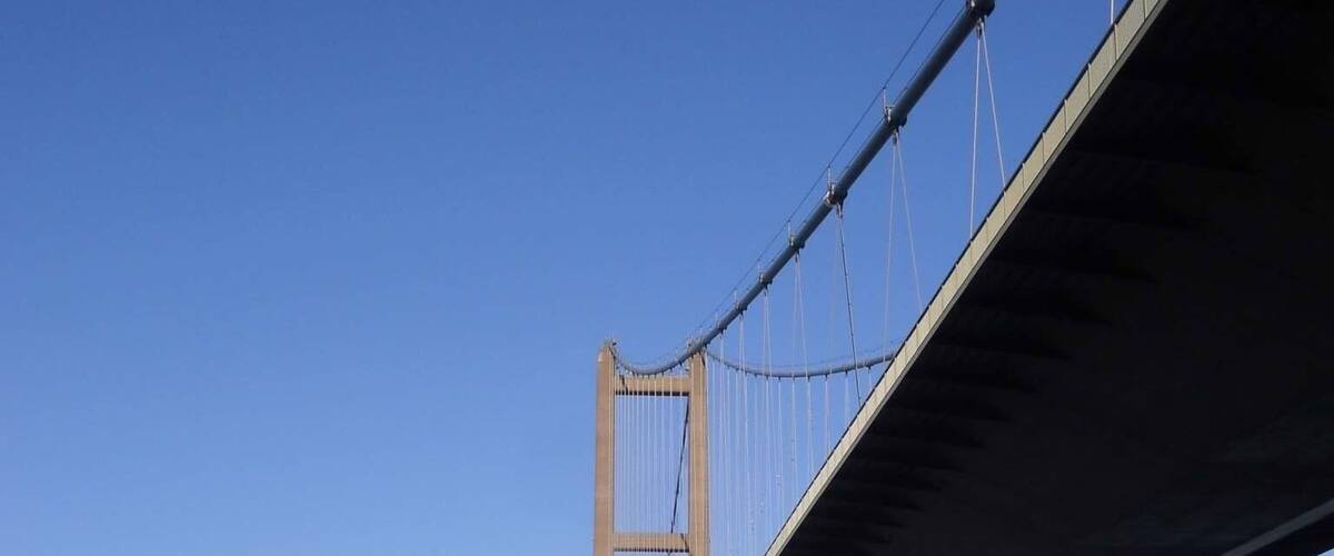 View from the south foreshore under the Humber bridge