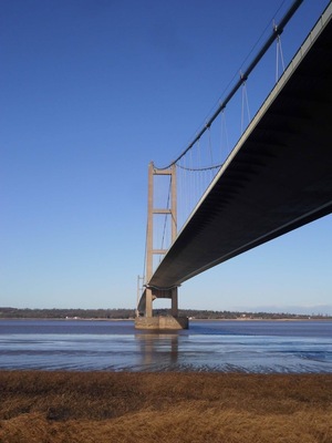 View from the south foreshore under the Humber bridge