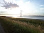The Humber Bridge at dusk.