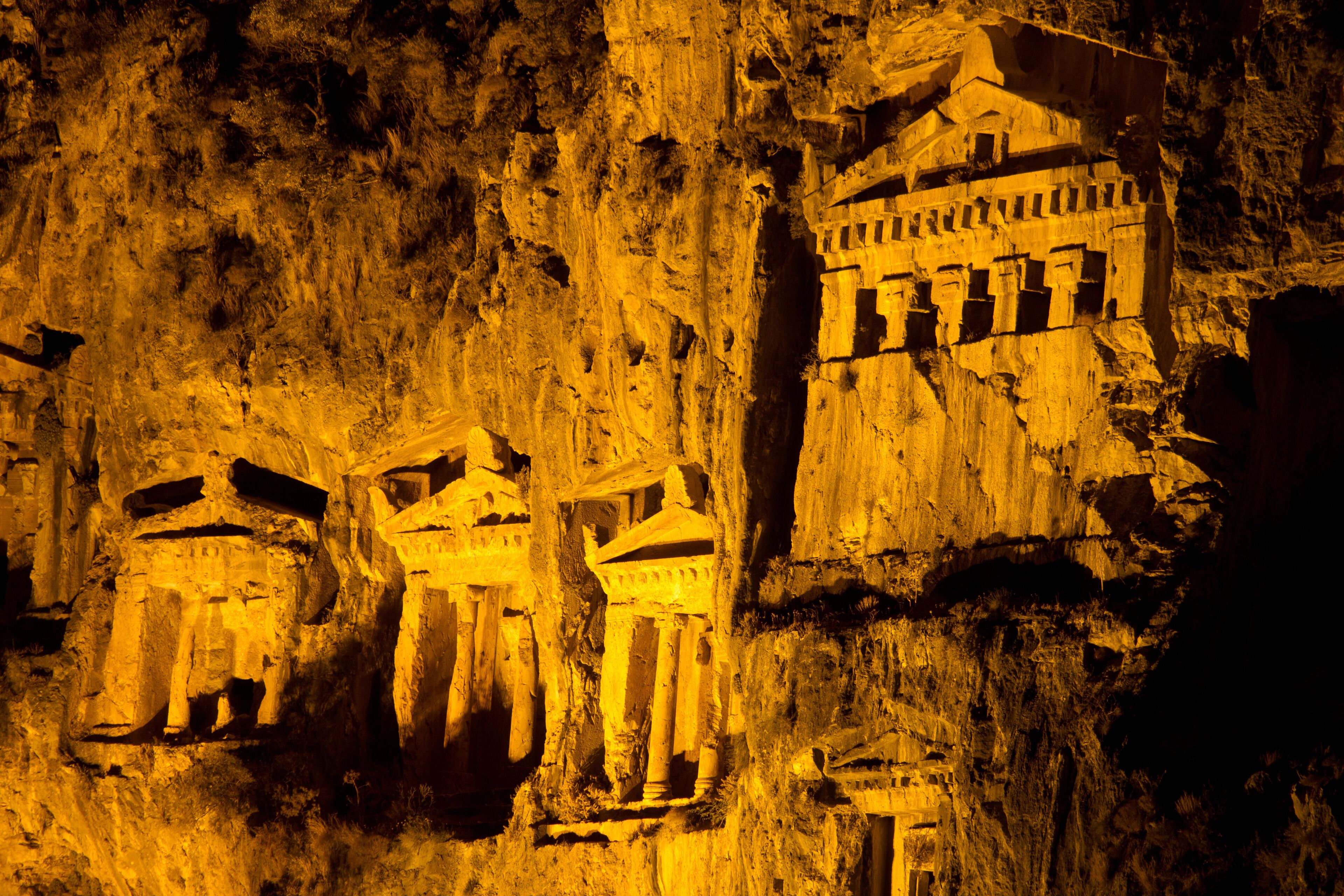 Kaunian rock tombs from Dalyan, Ortaca, Turkey