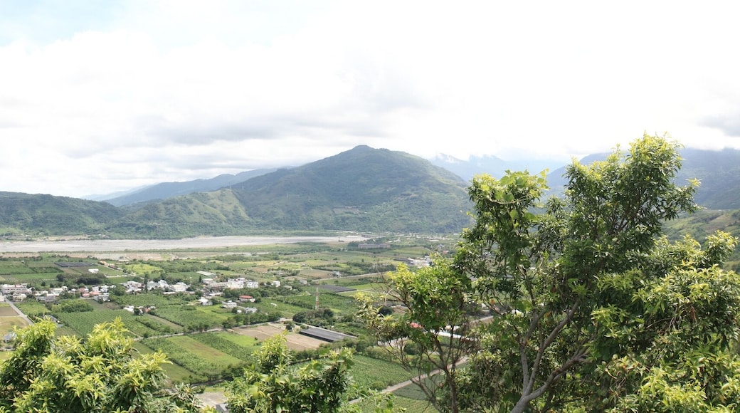 Taitung County Luye Township View to Pei Nan Ta river (left and behind), Pei Ssu Chiu river (center) and the surrounding mountains