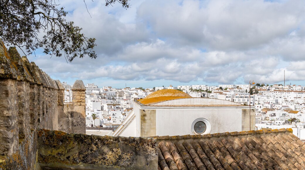Vejer, Spain - April 17, 2025: Streets of the historic center of the city of Vejer de la Frontera, province of Cadiz, during the Easter festivities in Vejer, Spain.