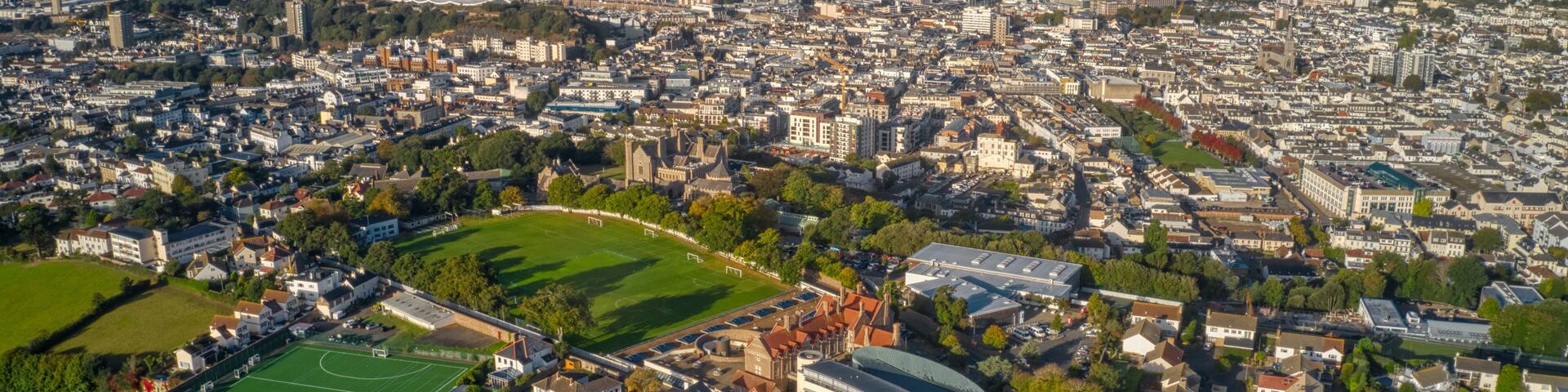 Aerial View of the St. Helier Suburb of Saint Saviour, Jersey