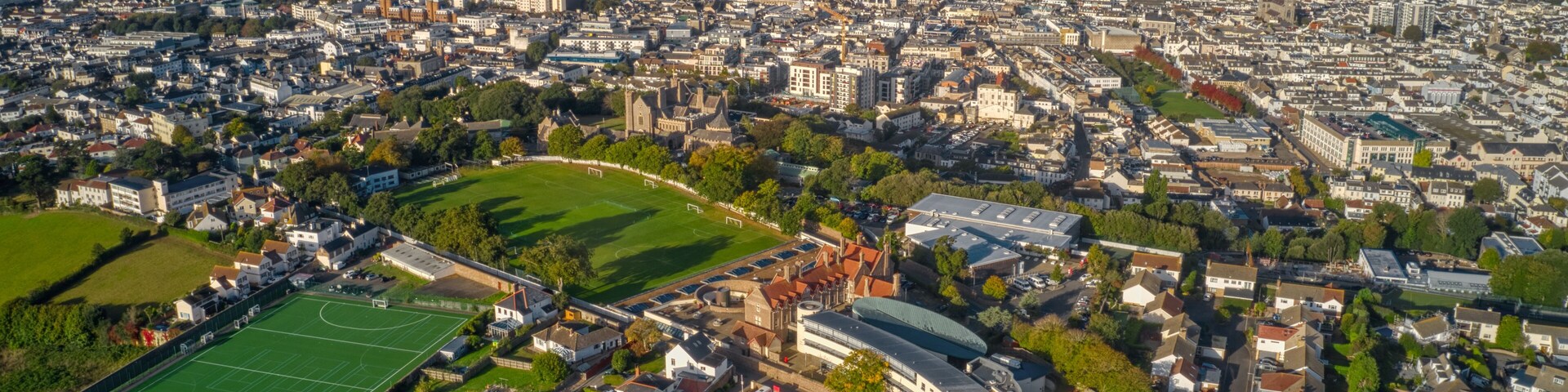 Aerial View of the St. Helier Suburb of Saint Saviour, Jersey
