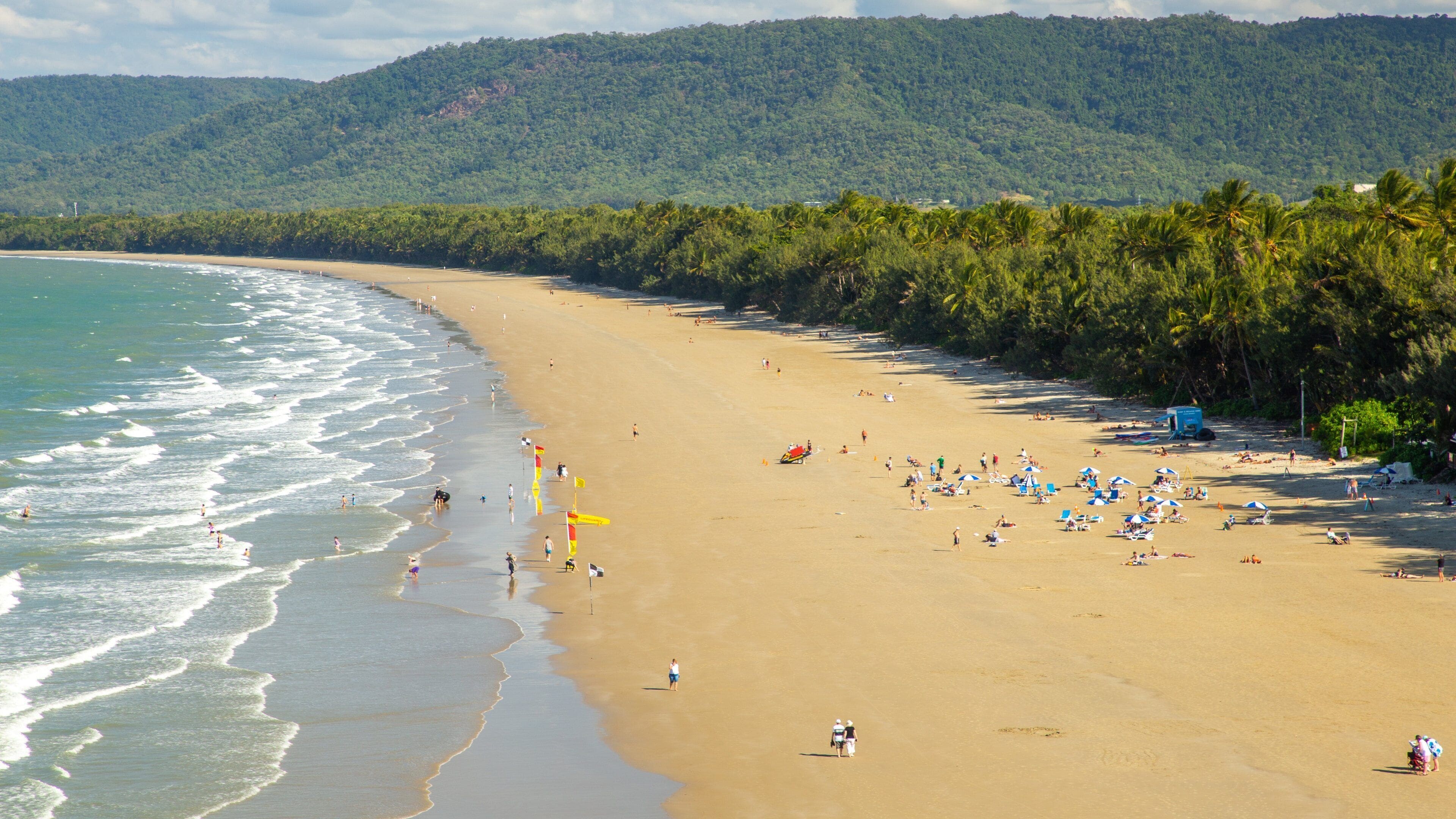 Four Mile Beach showing a beach, general coastal views and landscape views