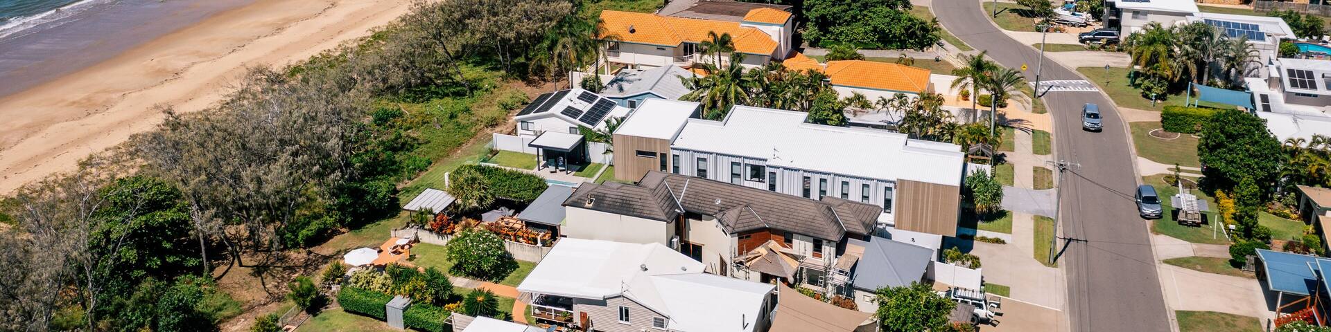 Aerial view of Tannum Sands and The Oaks Beach, Queensland