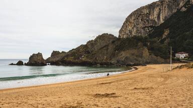 Laga's beach in Basque Country during a cloudy day