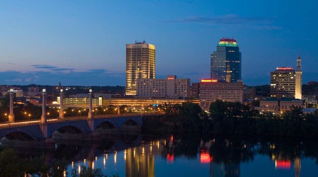 Springfield inclusief een wolkenkrabber, een stad en nachtleven