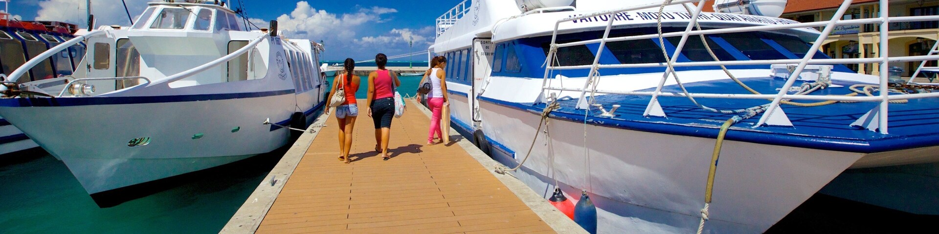 Uturoa ofreciendo embarcaciones y un puerto deportivo