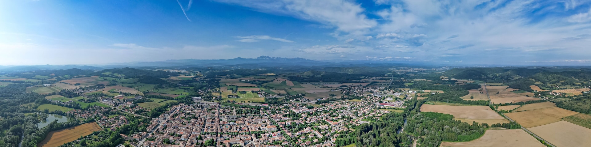Aerial view of Mirepoix France