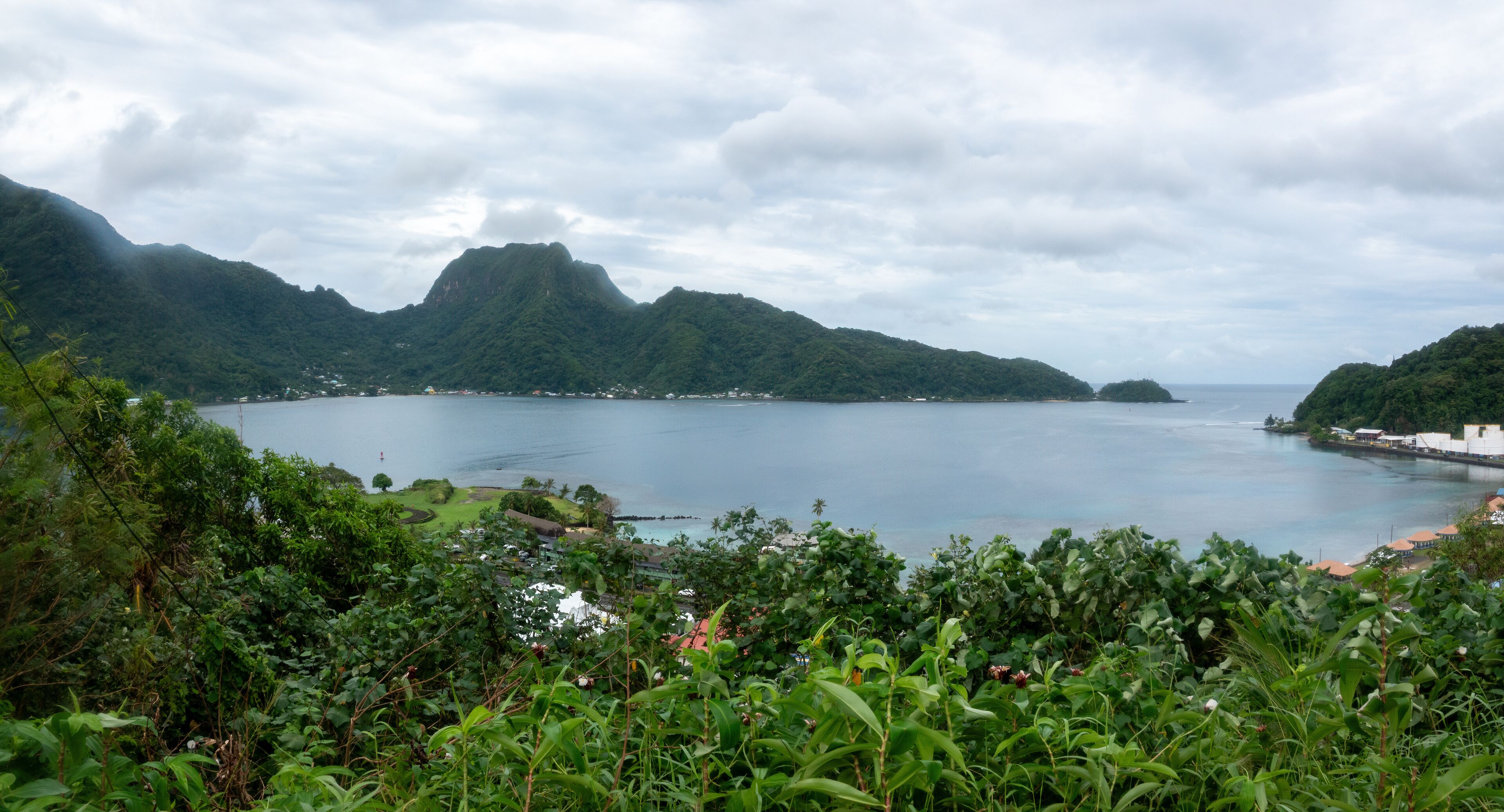 Entrance to Pago Pago Harbor on Tutuila Island, American Samoa iOne of the world's largest natural harbors.