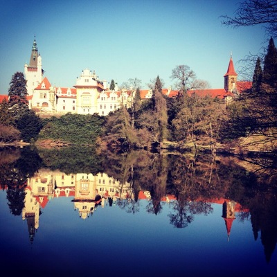 Botanical gardens and castle just outside of the inner city. Definitely worth a visit if you're in Prague! #blue